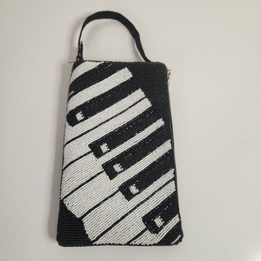 Bamboo Trading Company Cell Phone or Club Bag, Beaded Piano